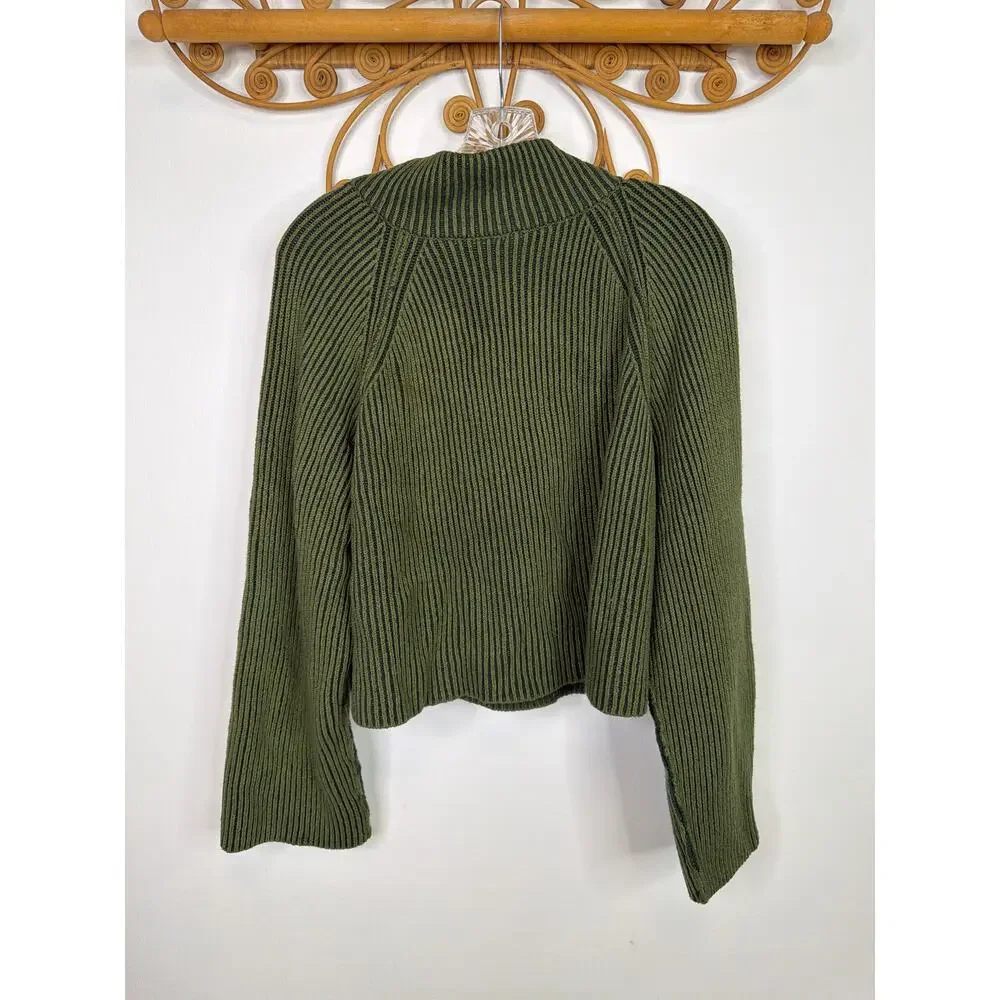Free People Women's Green Greta Half Zip L